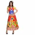 Ensemble de costume de clown pour femme adulte incluant robe coiffe et tour de cou. - W-0244