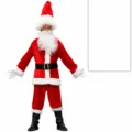 Conjunto de disfraz de papá noel de terciopelo para hombre navidad cosplay talla 3XL - Juego de 8 Piezas C
