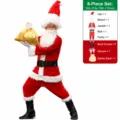 Conjunto de Disfraz de Papá Noel de 8 Piezas para Adultos Ropa Festiva Talla 3XL - Juego de 8 Piezas D