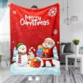 Christmas flannel blanket soft cartoon Santa throw blanket for sofa home bed decor warm nap - 100x150cm (260g/㎡) / MT202684-3