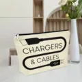 Canvas electronics organizer pouch for chargers and cables portable zipper storage bag - ZYHZB8133-2