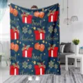 Kerst flanellen deken met leuke geschenk- en sneeuwvlokkenprints voor gezellig bankgebruik. - MT202684-5