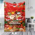 Kerstfeest flanellen deken zacht en gezellig fleece plaid voor de bank en bed rood - MT202684-8