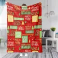 Kerst flanellen deken met feestelijke tekstprint, zacht en comfortabel voor de bank. - MT202684-10