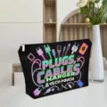 Black canvas tech pouch, portable zipper storage bag for data cables, chargers, and small accessories. - ZYHZB8133-9