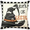 Halloween Hexenhut Kissenbezug dekorativer quadratischer Kissenbezug ohne Füllung neu - Stil 1 / Einseitiger Kurzer Plüsch Kissenbezug 45x45cm
