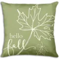 Fodera per cuscino autunnale con foglie d'acero bianche e scritta hello fall decorativa. - Fodera per Cuscino in Pelle di Pesca di Poliestere Monolaterale (Senza Imbottitura) 45x45cm / BZ268067-2