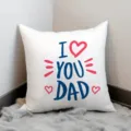 Father's day white throw pillow detail showing heartfelt printed text and soft fabric texture. - 45x45cm / Style 2