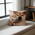 Leuke Shiba Inu hond print sierkussen, zachte stof sofa kussen voor gezellige huisdecoratie. - 45x45cm / Enkelzijdige Perzikhuid Kussensloop (Zonder Kern)