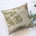 Detailansicht des vintage botanischen Kissenbezugs mit Pinienmuster aus Pluesch fuer Sofa - Einseitiger Kissenbezug aus Pfirsichhaut; Ohne Füllung; 45*45cm / QLBZ-202604025-2