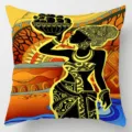 African tribal style decorative throw pillow cover ethnic geometric printed pillowcase no core - Single-Sided Linen Cushion Cover / 35*35cm