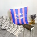 Nordic style colorful striped throw pillow with Italian letter print for home decor 45x45cm - Italian Letter Stripe Style 1 / Peach Skin 45x45cm