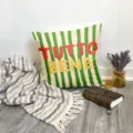 Nordic style striped throw pillow with Italian letter print, cozy home decor cushion for living. - Italian Letter Stripe Style 2 / Peach Skin 45x45cm