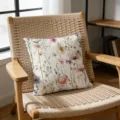 Funda de cojín decorativa boho con estampado de flores silvestres, ideal para el hogar. - Funda de Almohada de Piel de Melocotón de Una Cara 45x45cm / QL-BZ416-3