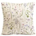 Housse de coussin fleurs sauvages aquarelle, lin, décor floral pastoral pour canapé et lit. - Housse de Coussin Peau de Pêche / 45x45cm / Style 1