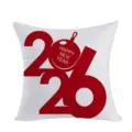 2026 New Year throw pillow cover white red holiday cushion case sofa decor 18x18 - Style 4
