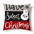 Funda de cojín navideña con lindo muñeco de nieve, decoración festiva para sofá de casa. - Funda de Almohada de Piel de Melocotón de una Sola Cara (Sin Núcleo) / 45x45cm / ZB20250809-3