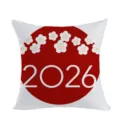 2026 New Year throw pillow cover with red sun and white plum blossoms design for sofa home decor - White Plum Blossom Style 8
