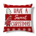 Funda de cojin de Navidad rojo blanco a rayas cojin decorativo sofa decoracion del hogar - 45x45cm / Funda de Cojín de Piel de Melocotón de Lado Único