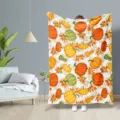 Morbida coperta in pile con zucche di Halloween, plaid in flanella per divano e ufficio. - ZM20251015-3 / Coperta in flanella con stampa su un lato, 100x150 cm (350 g)