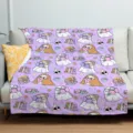 Manta suave con bonito patrón de fantasma para sofá de casa, cama y oficina, cómoda y cálida. - ZM20250815-6