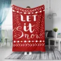 Manta de franela navideña roja cálida de invierno let it snow decoración de hogar festiva - 70x100cm / Estilo 5