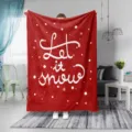 Manta de Navidad de franela roja con texto Let It Snow para decoracion habitacion invierno. - 70x100cm / Estilo 4