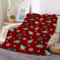 Christmas flannel blanket featuring festive trees and snowflakes, cozy home sofa decor. - ZM20250827-3 / 70x100 Single-Sided Print (230g/㎡ Flannel)