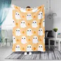 Halloween flannel blanket with cute ghost pumpkin print, perfect soft home sofa throw. - 100x150 (230g/m² Flannel) / ZM20250815A-1