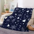 Christmas flannel blanket soft warm fleece throw for sofa bed winter holiday decor - ZM20250827-8