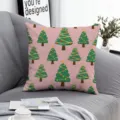 Christmas throw pillow cover pink pixel tree festive cushion case for sofa home decor - Style 9