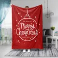 Christmas red flannel blanket detail showing holiday ornament pattern and soft plush texture. - 80x120cm / Style 1