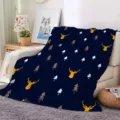 Christmas flannel blanket for bedroom sofa, deer and tree print cozy warm throw blanket. - ZM20250827-9