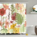 Botanisch bloemenprint douchegordijn met kleurrijke bladeren patroon voor moderne badkamer - YL-7-5