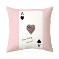 Pink leopard heart playing card throw pillow cover soft sofa decorative cushion case - 45x45cm / Poker Leopard