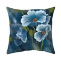 Vintage blue floral throw pillow cover with oil painting design, perfect home decor accent. - Style 1 (ZB712026-1) / Single-Sided Peach Skin Pillowcase; No Insert; 45*45cm