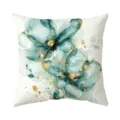 Watercolor blue green floral throw pillow cover detail, Chinese style cushion cover for decor - Peach Skin Pillow Cover / 45x45cm / Style 2