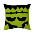 Housse de coussin Halloween Frankenstein, coussin de sofa décoratif vert vif. - Housse de Coussin Peau de Pêche Unilatérale ; Sans Noyau ; 45x45cm / BZ267011-2