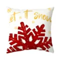 Christmas red and white pillow cover with gold letter snowflake design for sofa decor. - 45x45cm / Peach Skin
