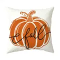 Pumpkin fall print throw pillow cover detail, cozy autumn home decor cushion case 18x18. - BZ2026709-2 / Short Plush Cushion Cover (Without Core) 45*45cm