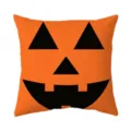 Housse de coussin citrouille Halloween, taie oreiller décorative orange et noire. - Housse de Coussin Peau de Pêche Unilatérale ; Sans Noyau ; 45x45cm / BZ267011-3