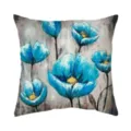 Vintage oil painting blue floral throw pillow cover for living room sofa home decor aesthetic - Style 3 (ZB712026-3) / Single-Sided Peach Skin Pillowcase; No Insert; 45*45cm
