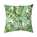 Tropical green plant leaf throw pillow cover, fresh botanical cushion case for sofa home decor. - 45x45cm / Peach Skin Pillow Cover-45x45cm (Pattern 1)