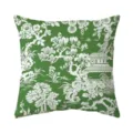 Green Chinese style floral throw pillow cover decorative cushion case for sofa home decor - BZ2026704-4 / Single-Sided Fine Linen Pillowcase; No Insert; 35x35cm