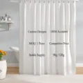 Solid white waterproof shower curtain for bathroom partition, durable and mildew resistant fabric. - (90g Base Fabric) 90x180cm / YL-9-0