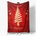 Red Christmas flannel blanket soft cozy sofa throw holiday gift warm home textile blanket - MT06018-8