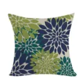 Dahlia flower pattern throw pillow cover detail, bohemian style cushion case fabric close-up. - Single-Sided Pillow Cover (Without Core) / 45x45cm / Bohemian Floral (No.1)