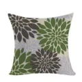 Close-up detail of bohemian style dahlia flower patterned cushion cover, soft fabric texture. - Single-Sided Pillow Cover (Without Core) / 45x45cm / Turkish Geometric (No.2)