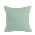Detailed close-up view of the Nordic solid color throw pillow cover in soft mint green. - BZ20266277-6 / Single-Sided Linen Cushion Cover; Without Insert; 35*35cm