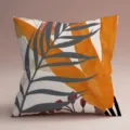 Housse de coussin décorative motif feuilles géométriques style Morandi pour canapé - Style 12